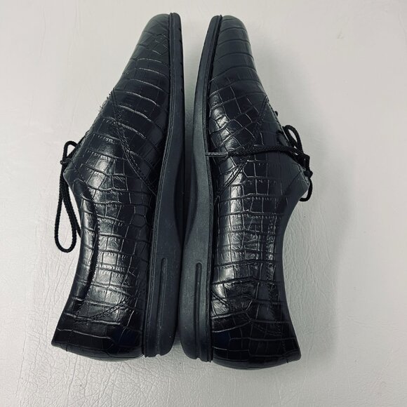 Easy Spirit Anti-Gravity Shoes Womens 9.5 D  Black Croc Embossed Leather Comfort - Picture 5 of 10